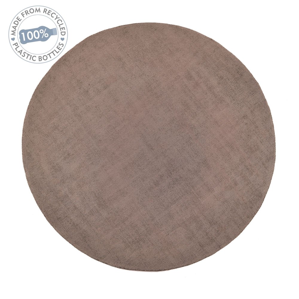 Reef Plain Dye Eco Circle Rugs in Mink Brown